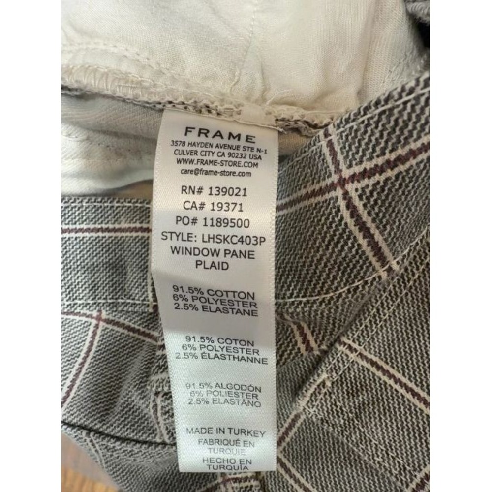 FRAME Sz 25 Le High Skinny Ankle Gray Plaid Denim Jeans Pants womens $228 - Picture 7 of 11